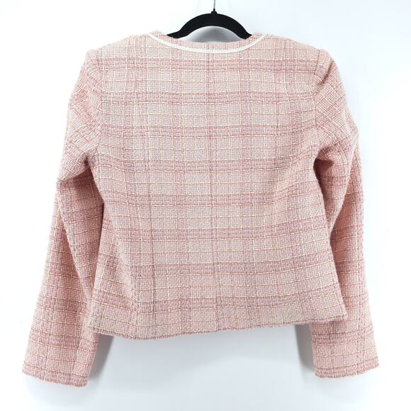 Jaclyn Smith 6 Vintage 90s Twee Quiet Luxury Coquette Tweed Fringe Short Blazer - Picture 8 of 16